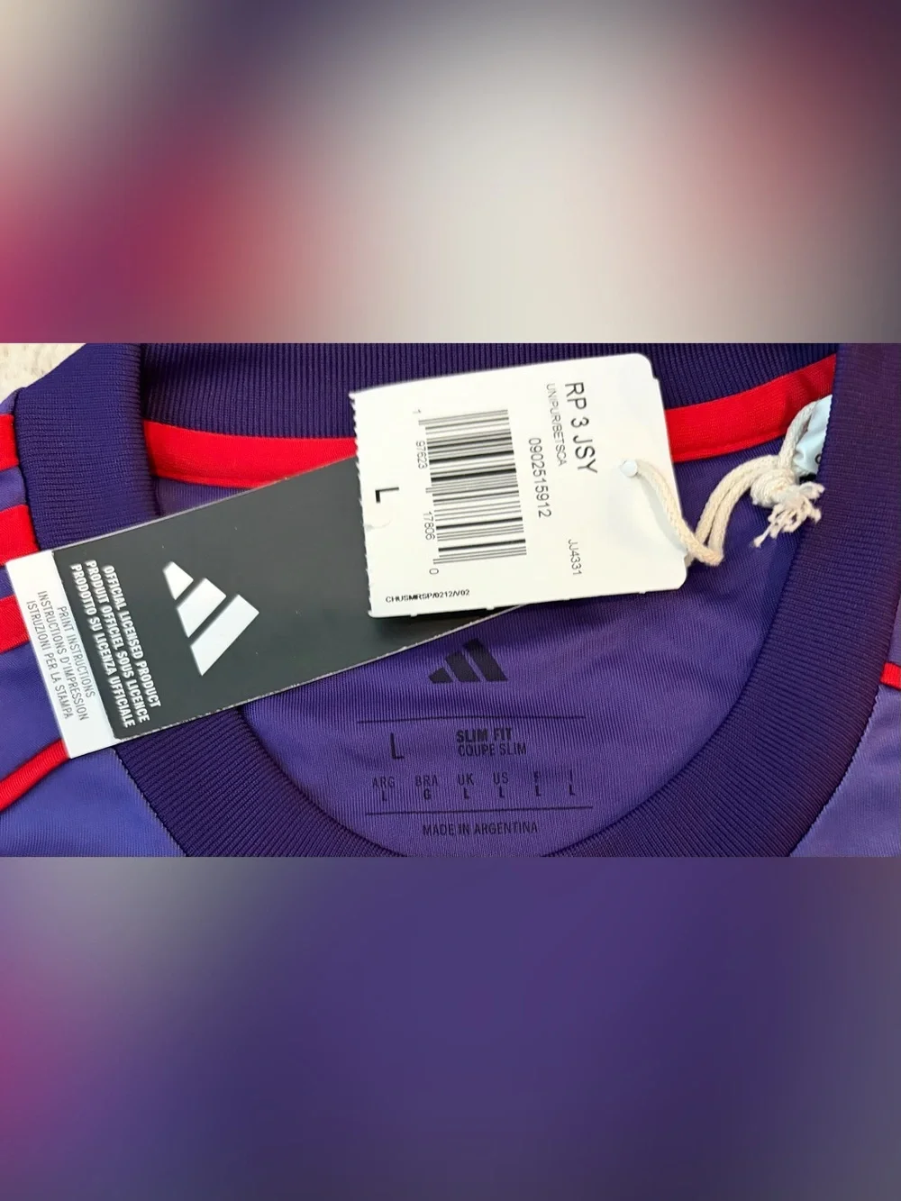Adidas Official River Plate 2026 Argentina JJ4331 Purple Jersey Men’s Sz: L